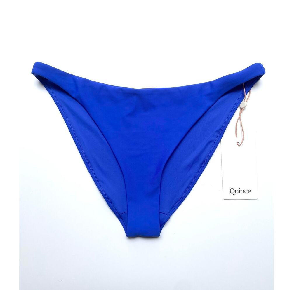 Quince Italian Low Rise Bikini Bottom Swim Electric Blue Size XS NEW